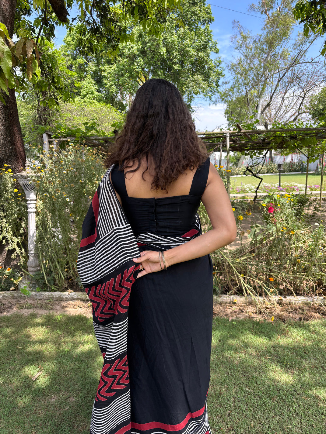 Dan Black Cotton Saree