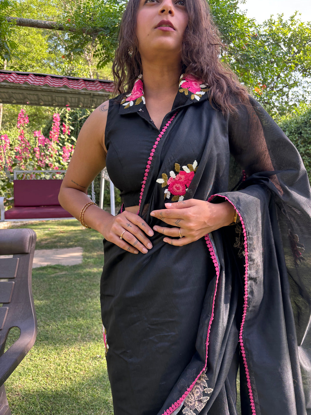 Floral Pink Mystery Kota Saree
