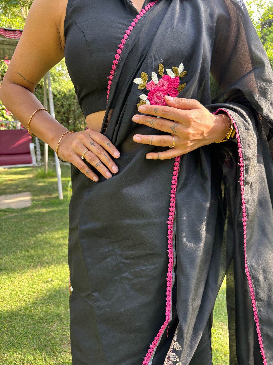 Floral Pink Mystery Kota Saree