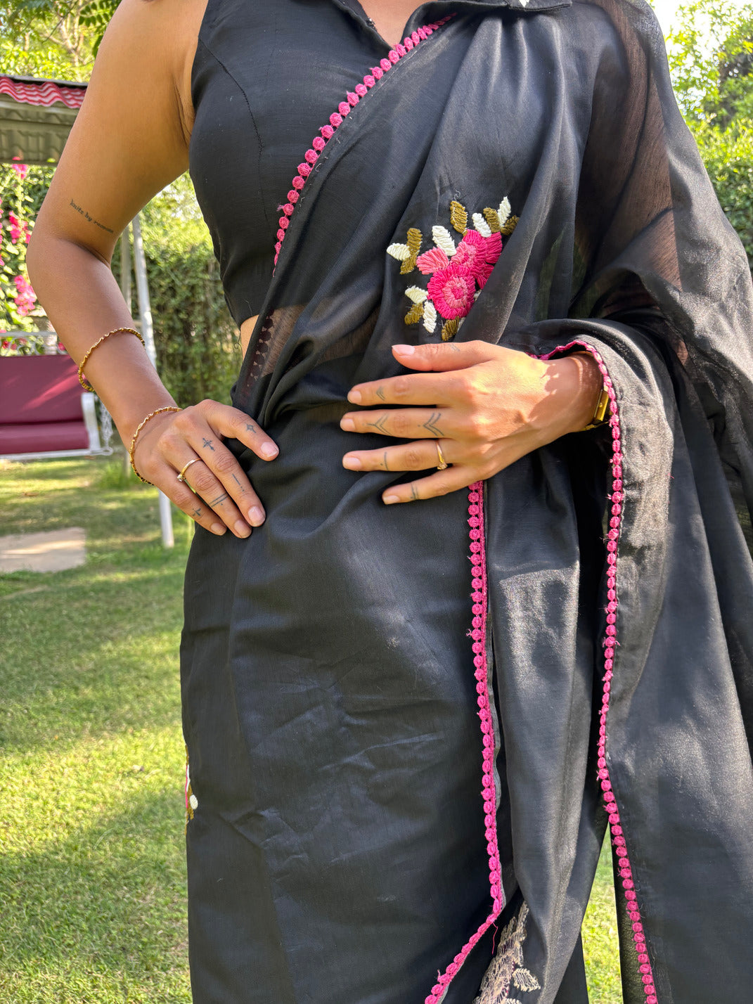 Floral Pink Mystery Kota Saree