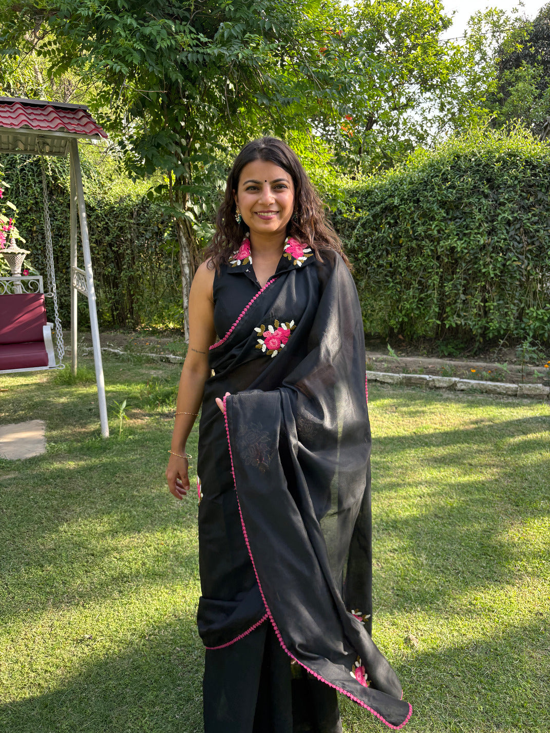 Floral Pink Mystery Kota Saree