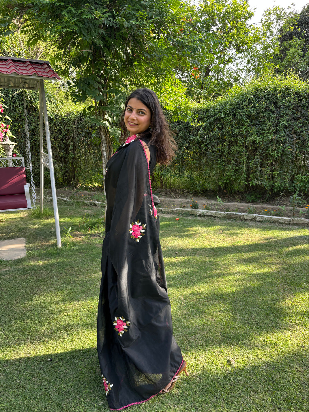 Floral Pink Mystery Kota Saree