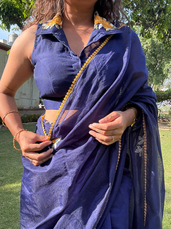 Floral Yellow Mystery Kota Saree