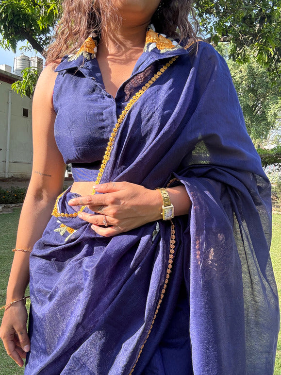 Floral Yellow Mystery Kota Saree