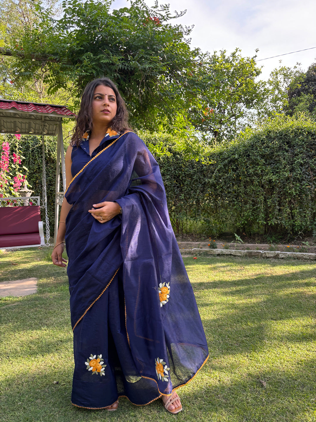 Floral Yellow Mystery Kota Saree