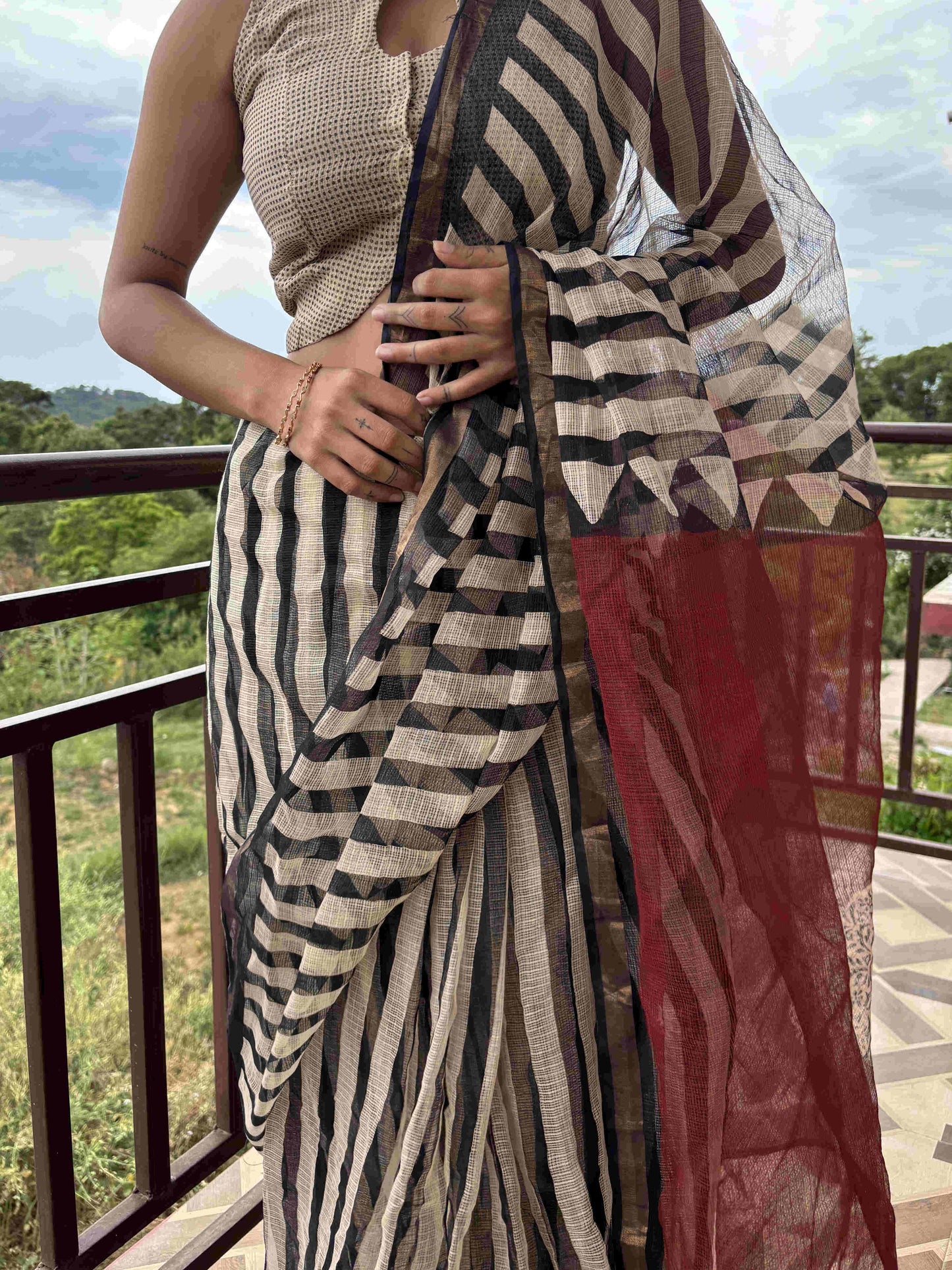 Stripe Magical Kota Saree