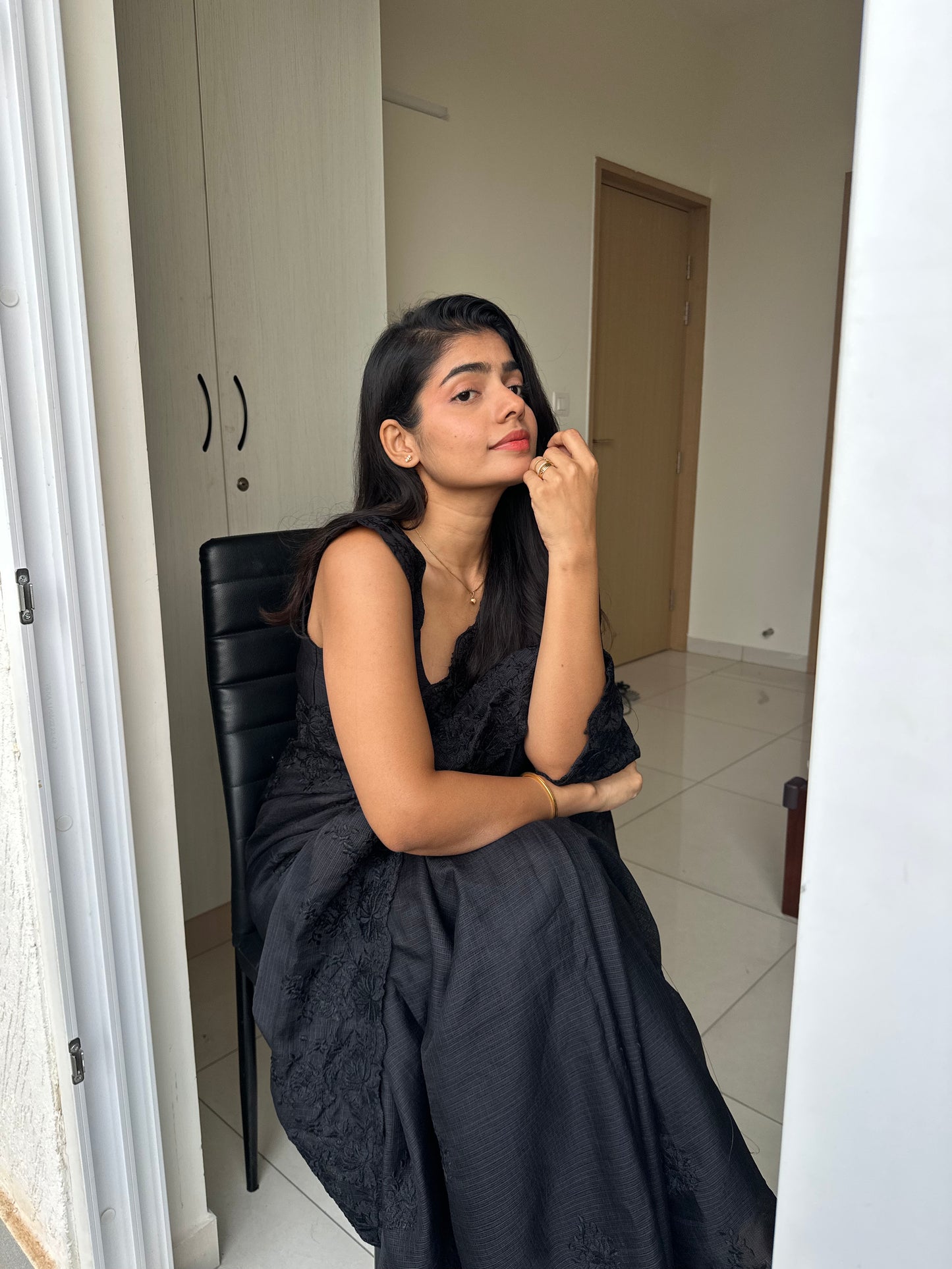 Sushmita Cutwork Black Saree