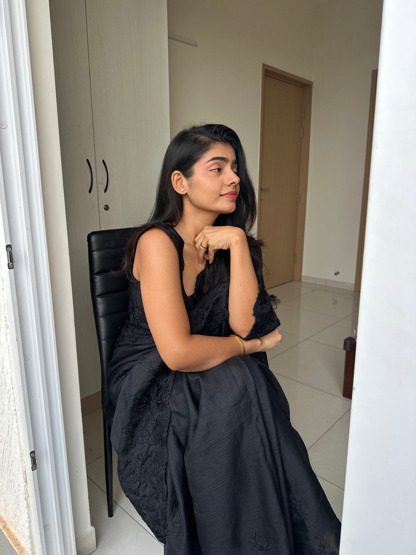 Sushmita Cutwork Black Saree