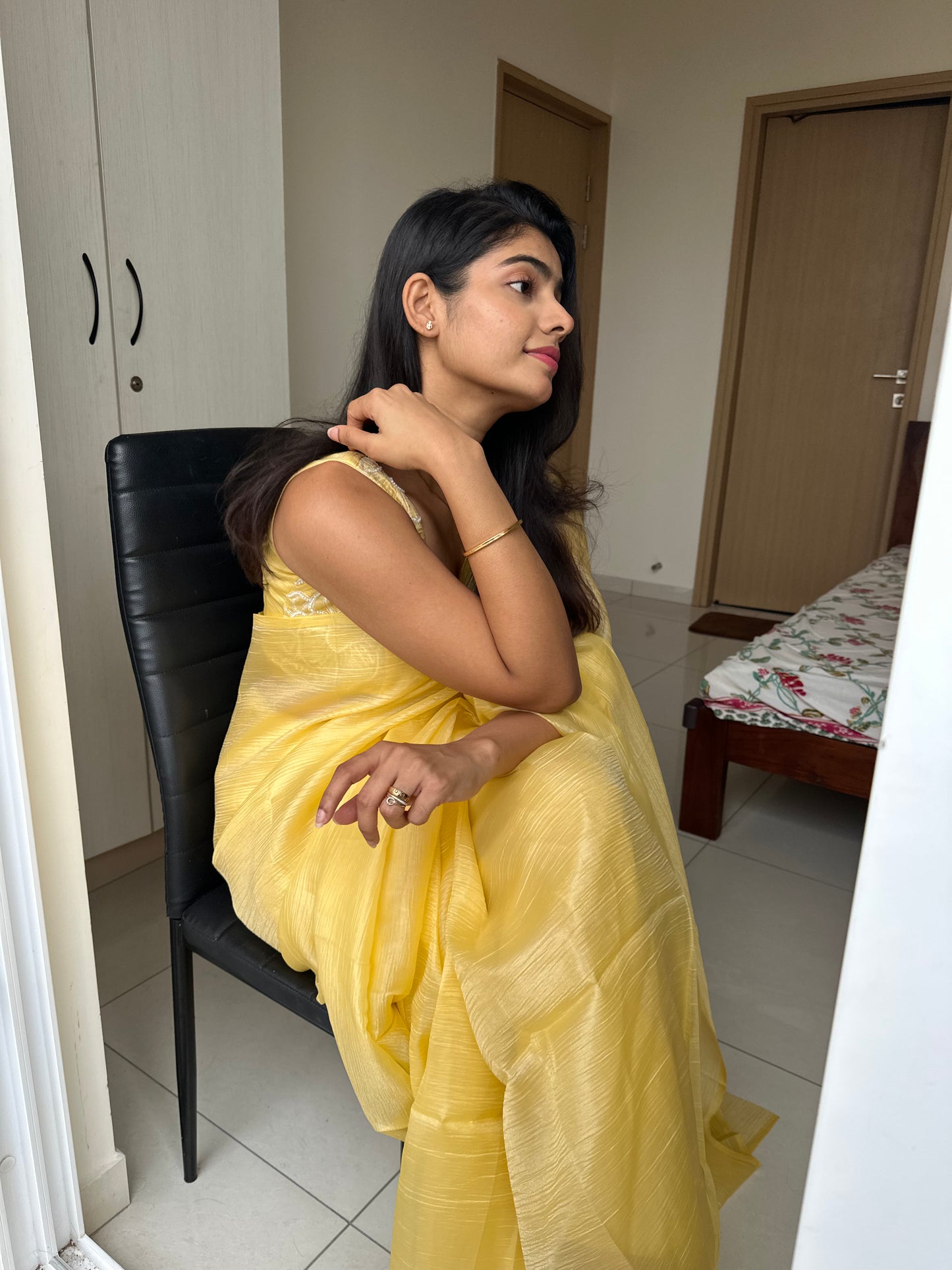 Dahliya Chiffon Handwork Saree