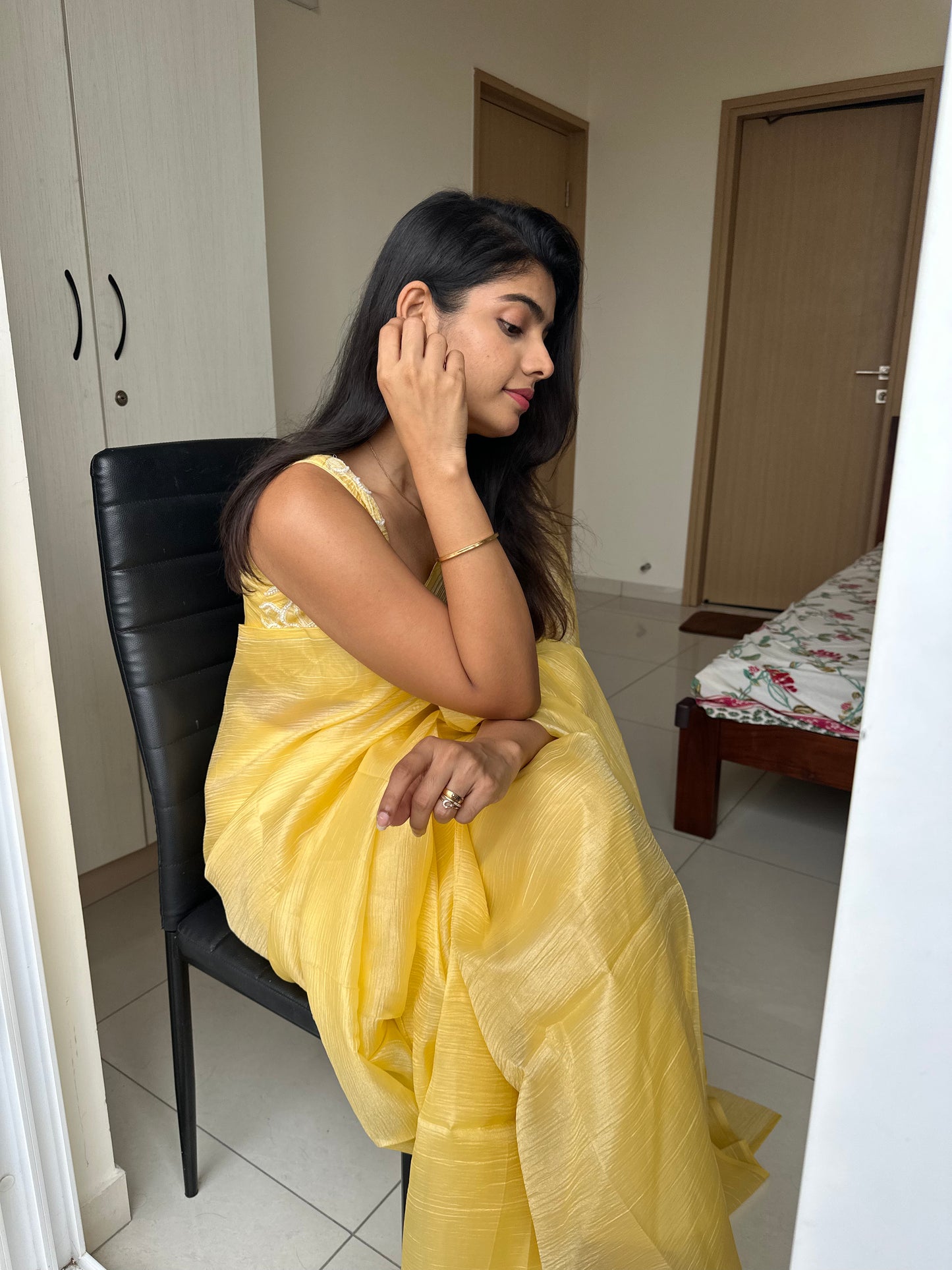 Dahliya Chiffon Handwork Saree