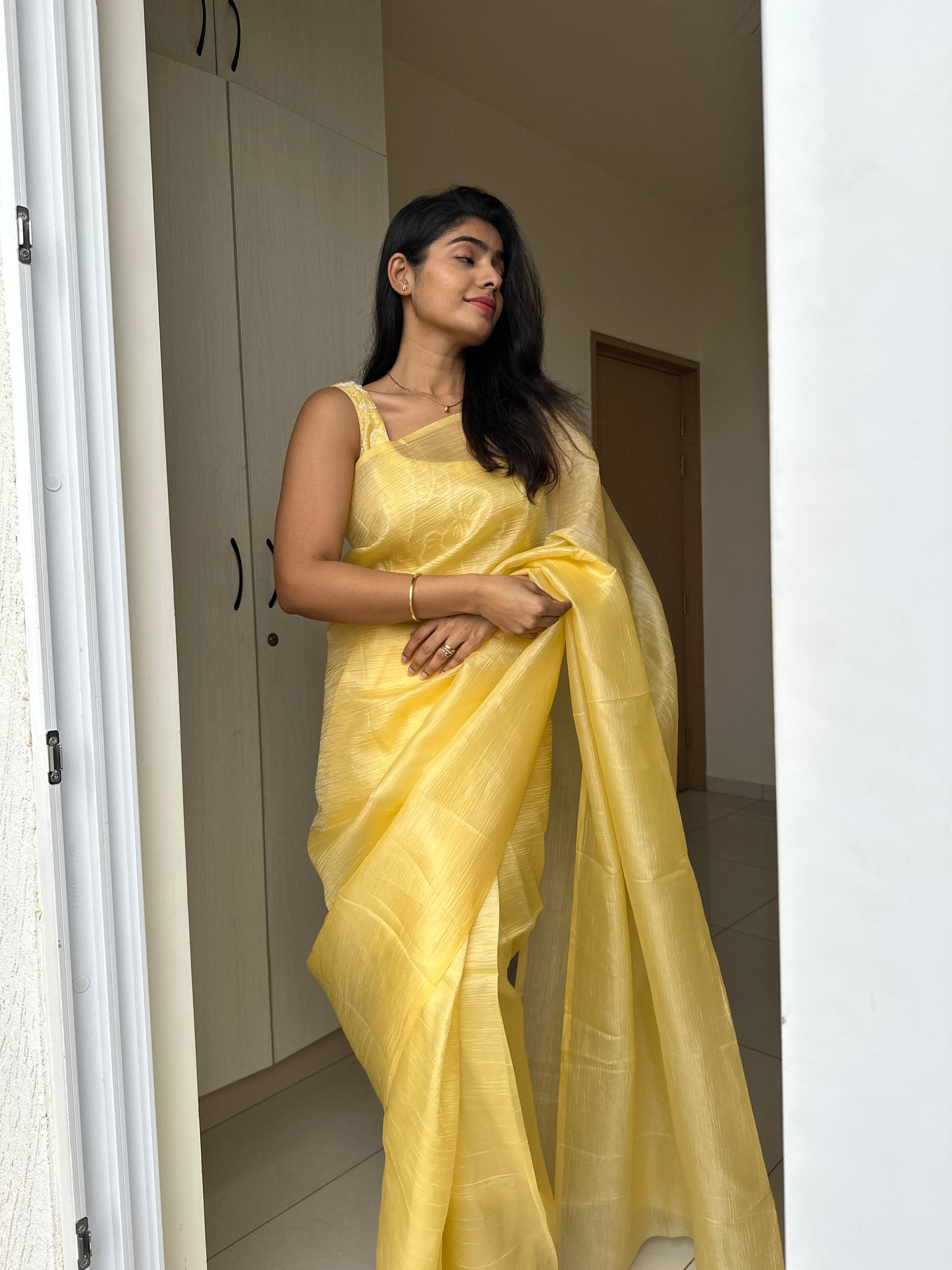 Dahliya Chiffon Handwork Saree