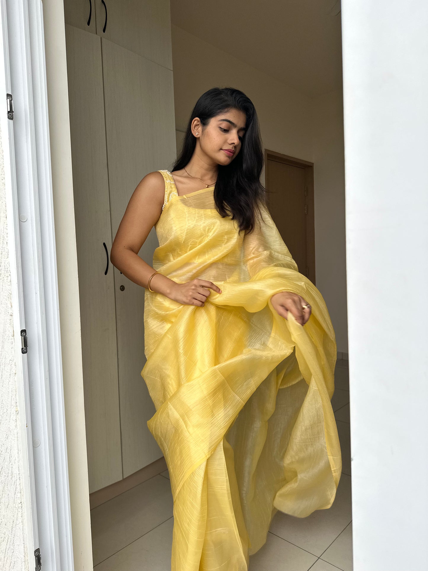 Dahliya Chiffon Handwork Saree