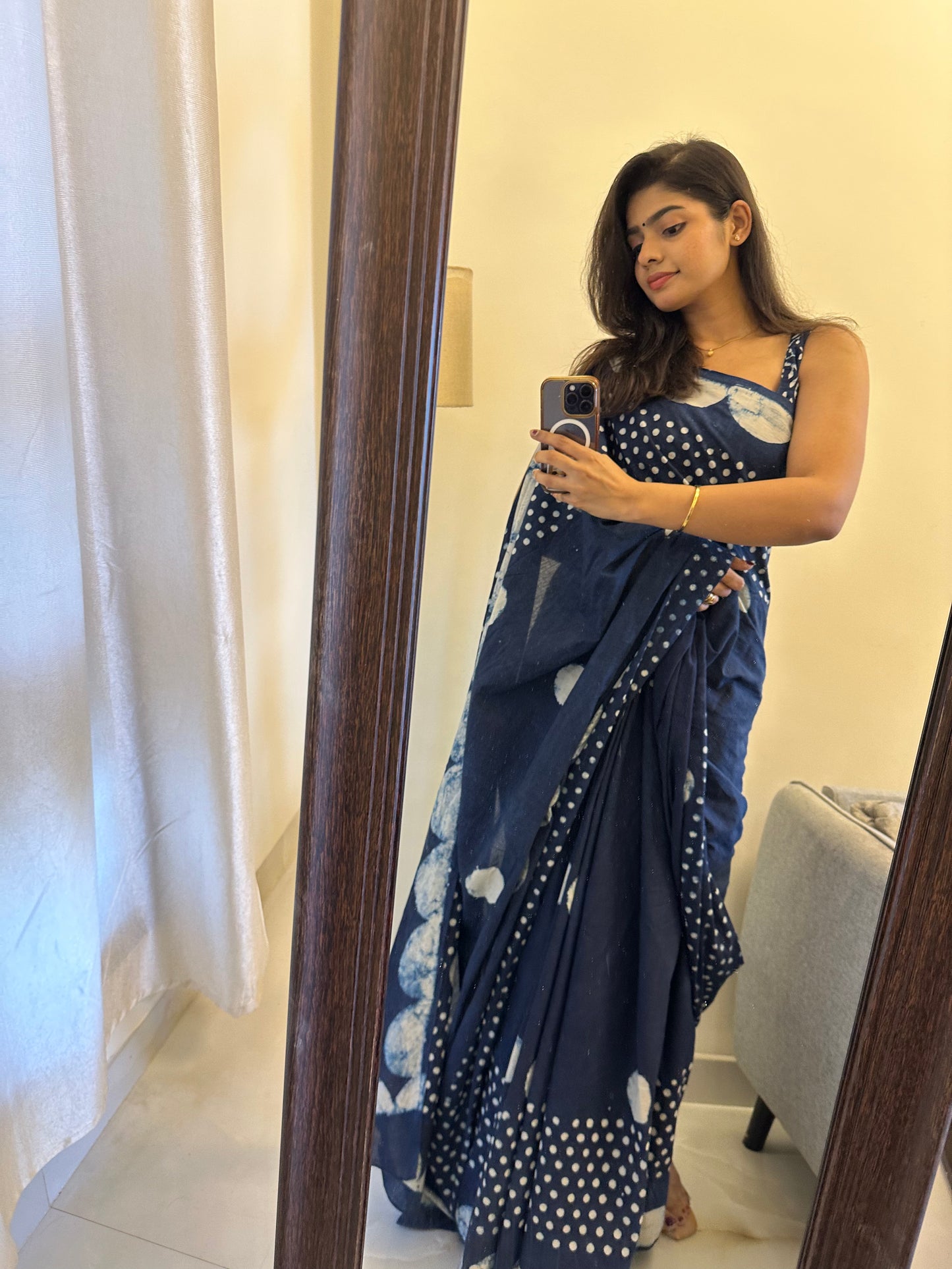 Blair Indigo Cotton Saree