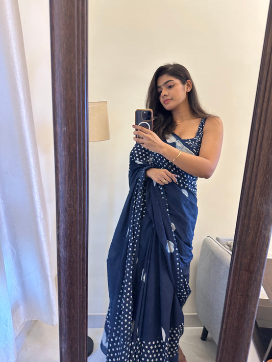 Blair Indigo Cotton Saree