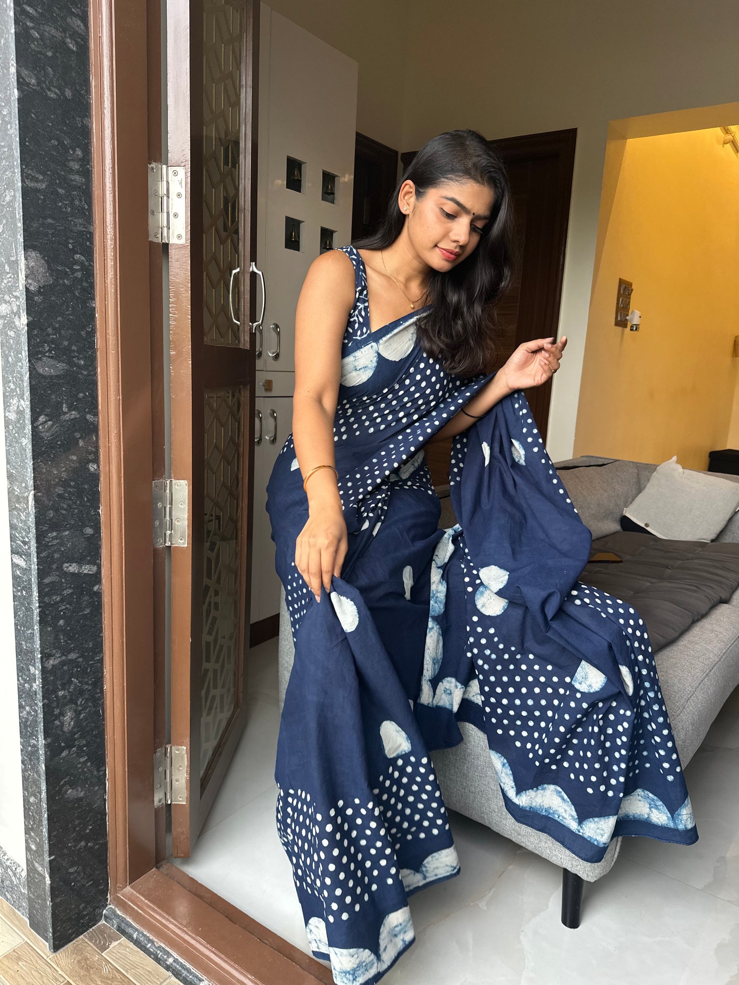 Blair Indigo Cotton Saree