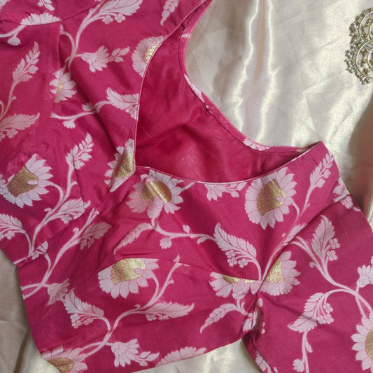 Nandini Chanderi Silk Pink Blouse