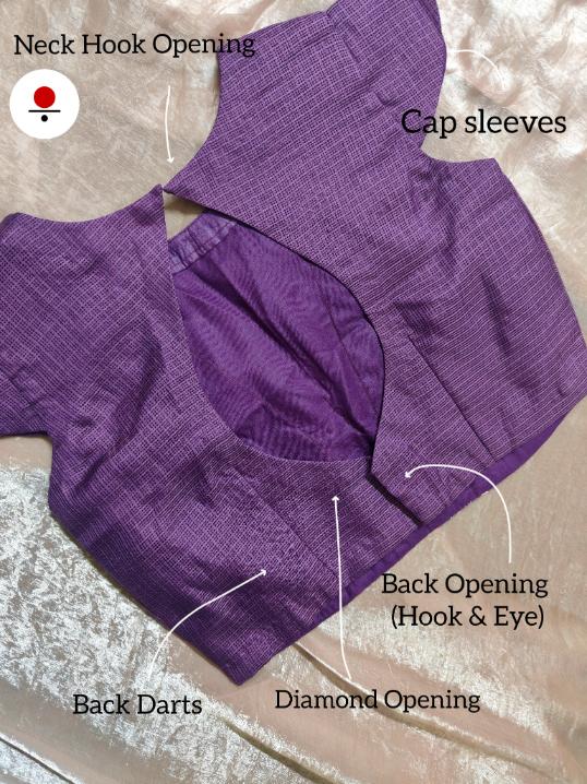 Purple Flower Cutwork Saree