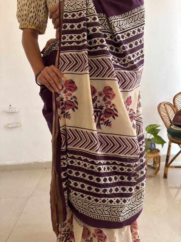 Grape Cotton Saree