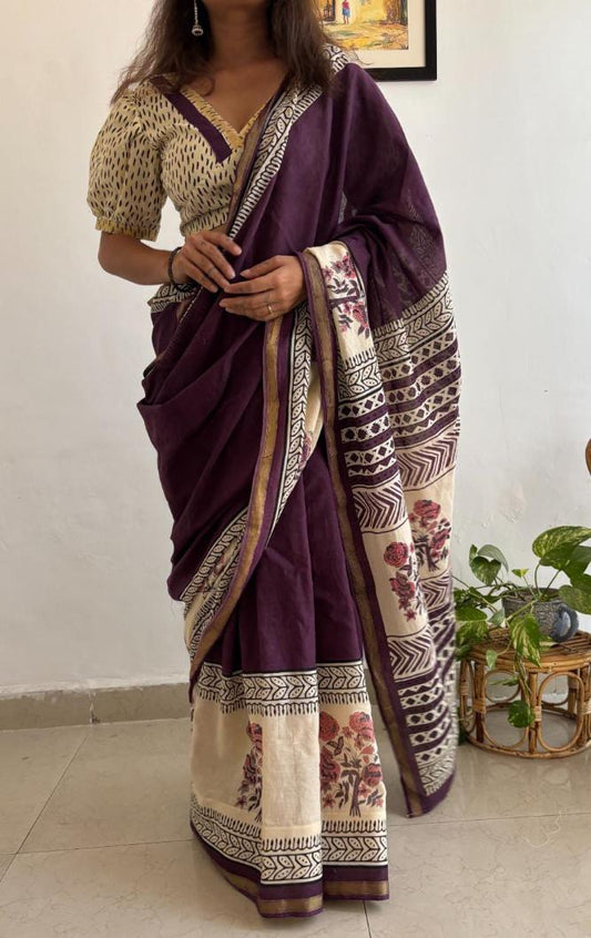 Grape Cotton Saree