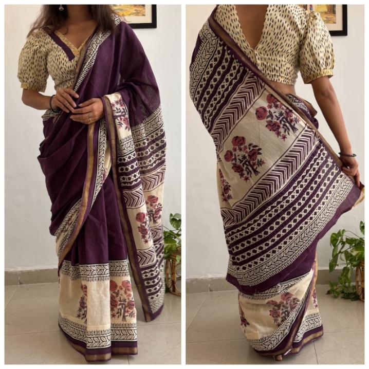 Grape Cotton Saree