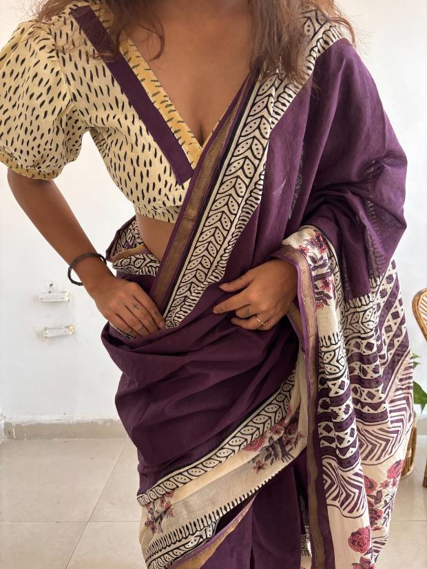 Grape Cotton Saree