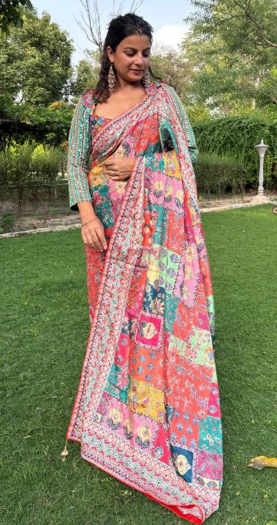 Starlit Designer Crepe Saree