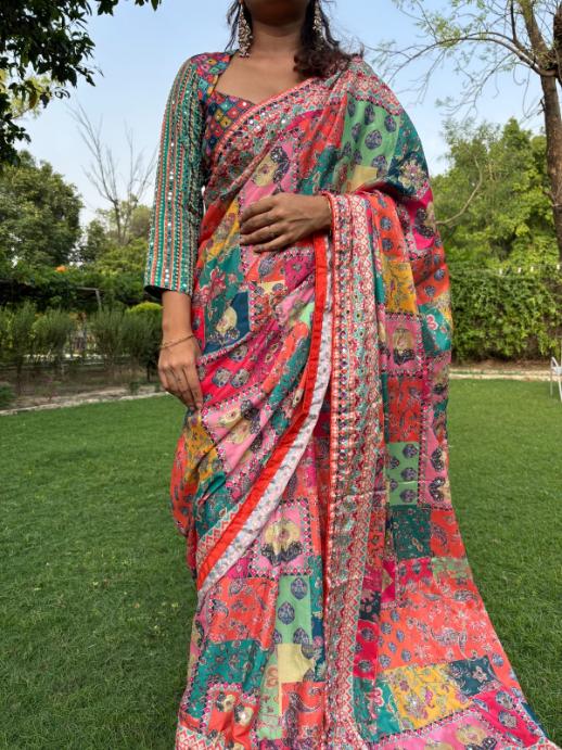Starlit Designer Crepe Saree
