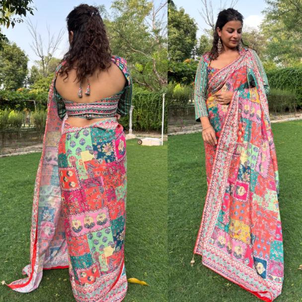 Starlit Designer Crepe Saree