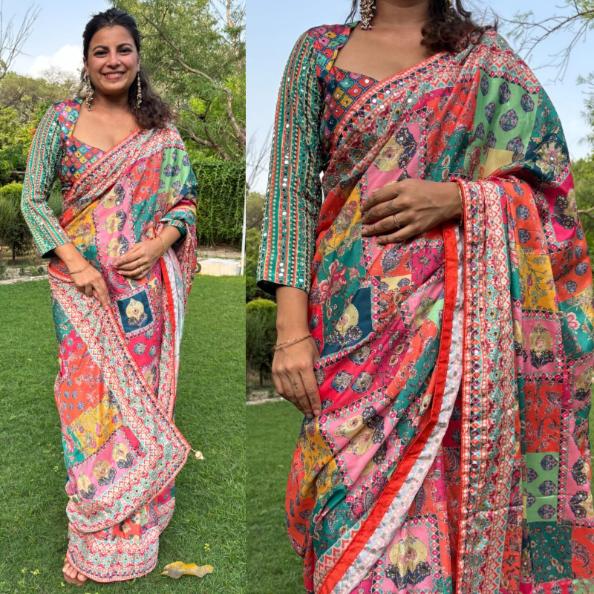 Starlit Designer Crepe Saree