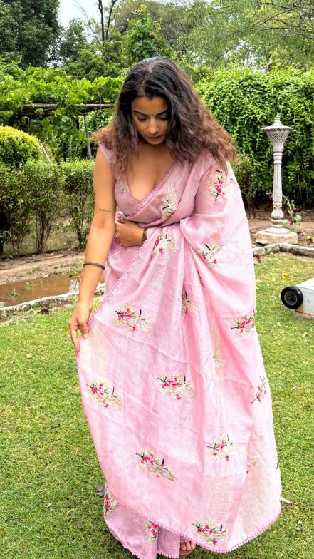 Pinkish Vibe Kota Saree