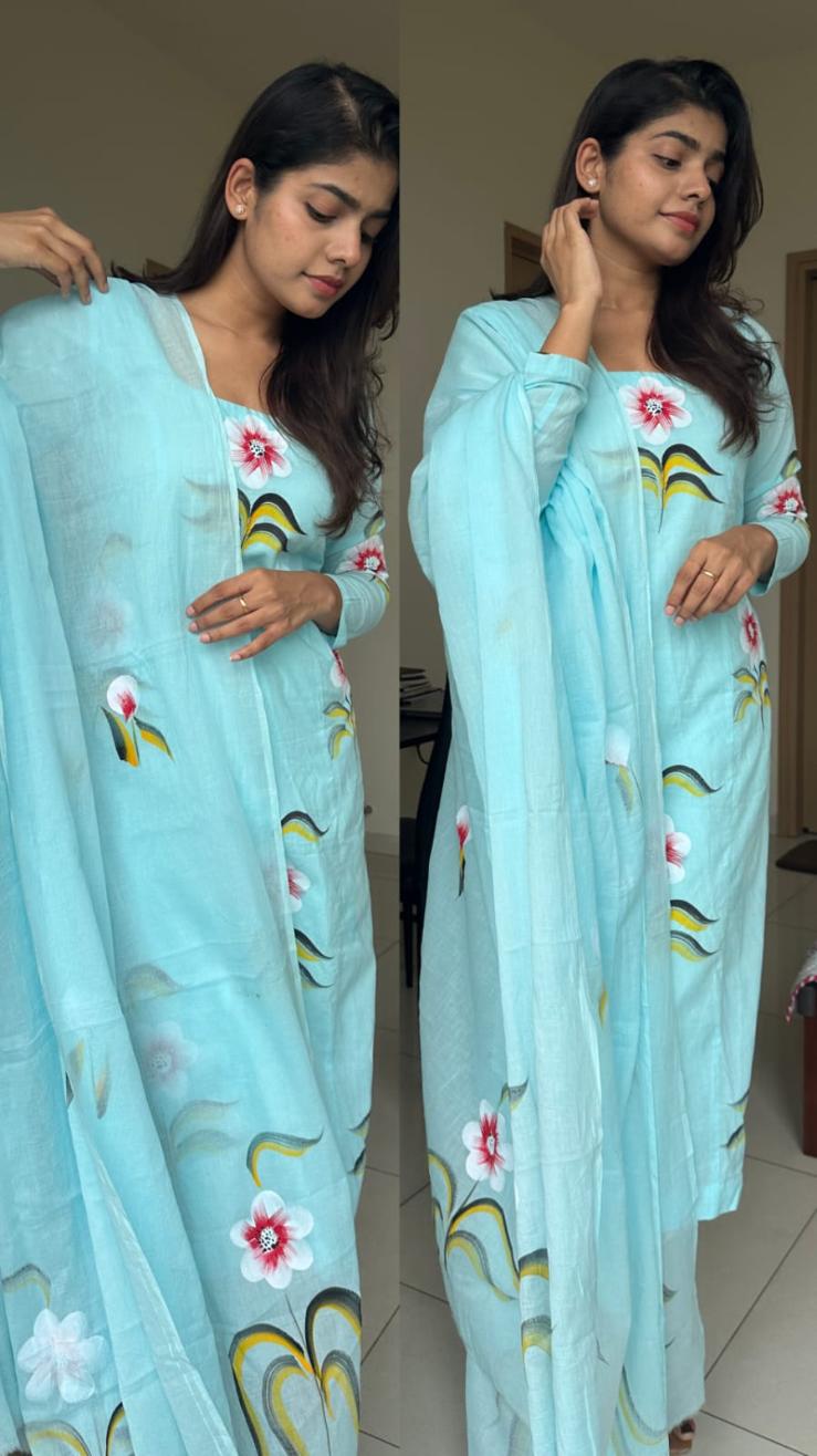 Gayatri Hand Painted Cotton Suit
