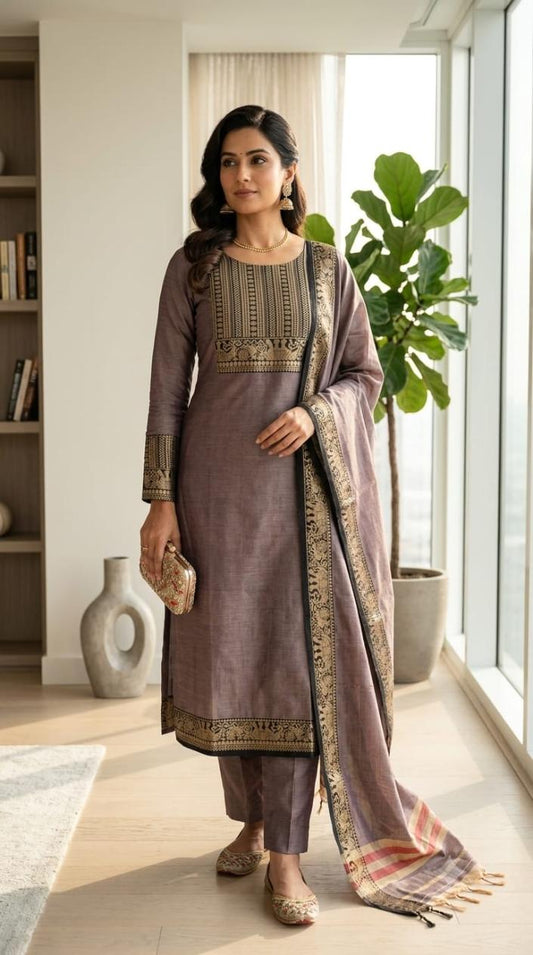Mallika Cotton Handloom Suit