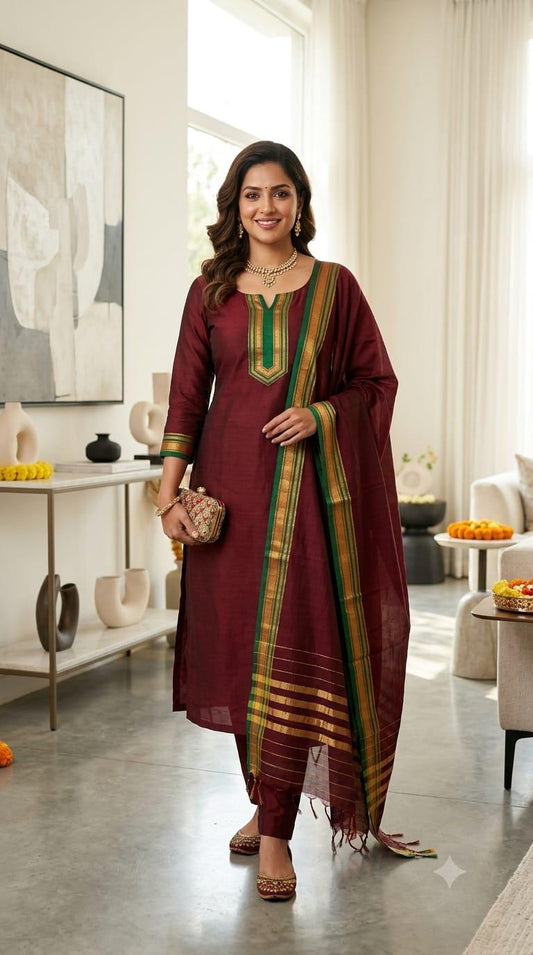 Annapurna Cotton Silk Suit