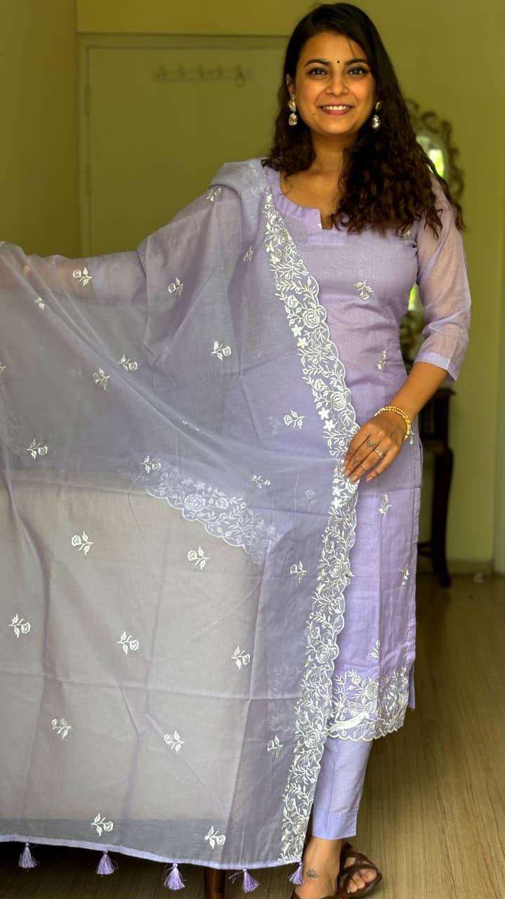 Elora Chanderi Silk Suit