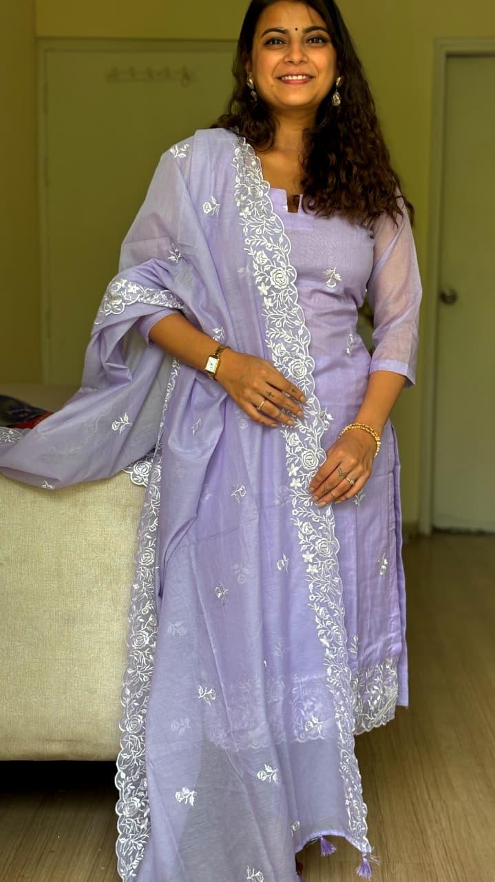Elora Chanderi Silk Suit