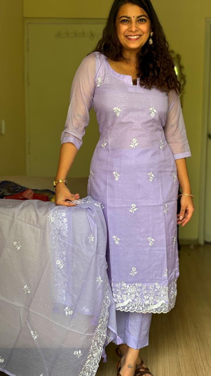 Elora Chanderi Silk Suit