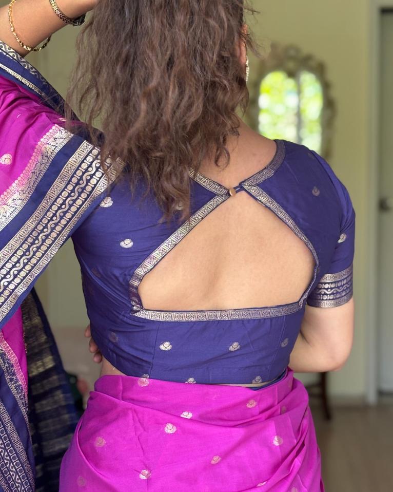 Mulberry Banarsi Crepe Saree