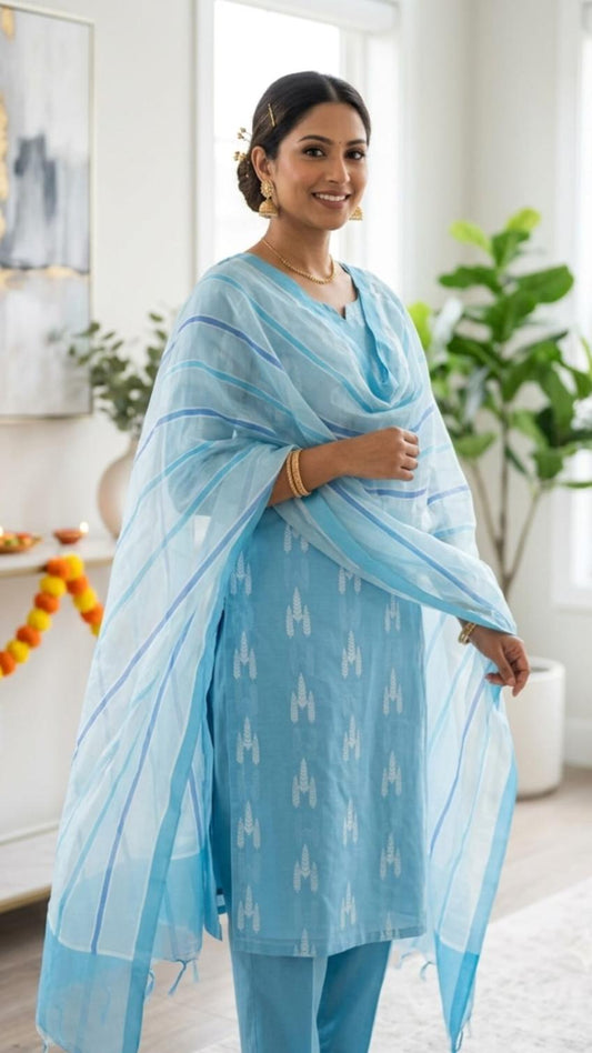 నిలిమా చందేరి సిల్క్ కుట్టని సూట్ సెట్