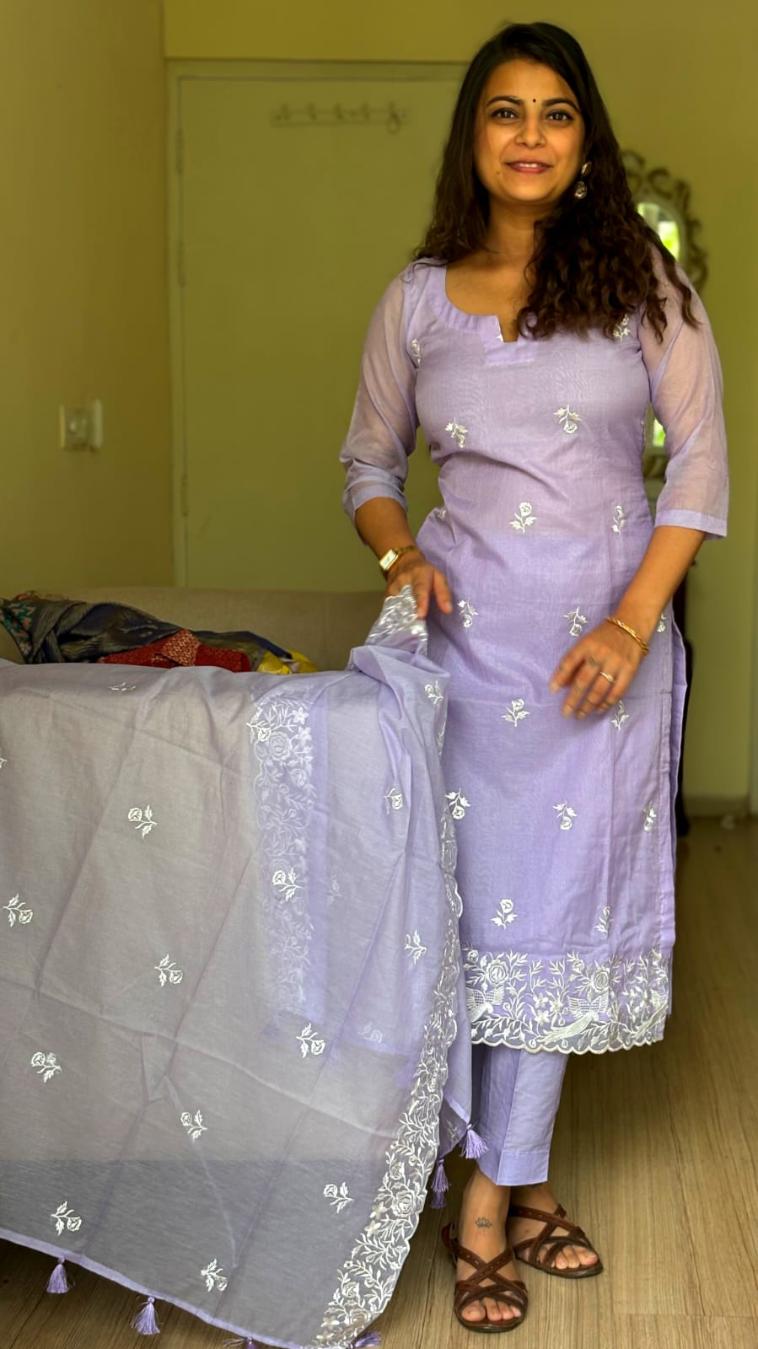 Elora Chanderi Silk Suit