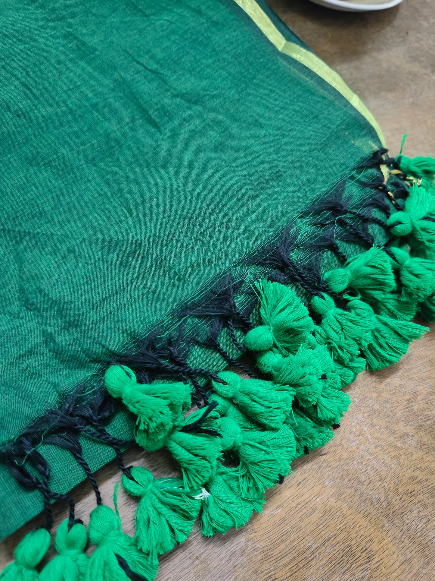 Green Mask Love Mul Saree