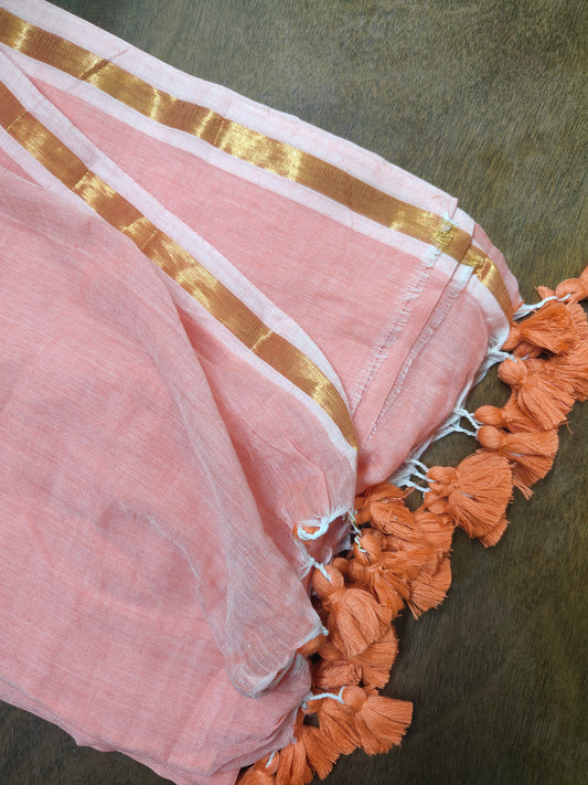 Peach Love Mul Saree