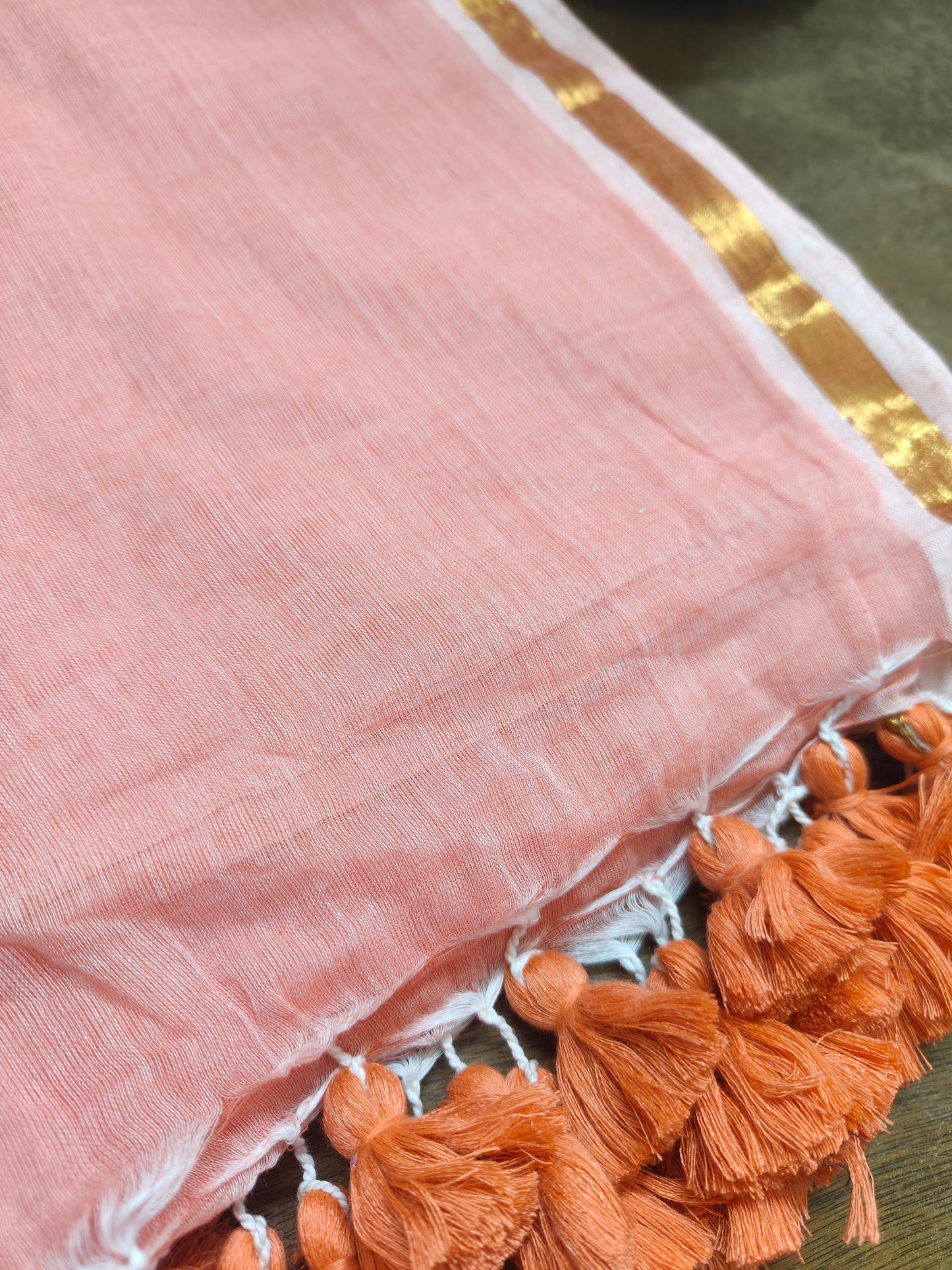 Peach Love Mul Saree