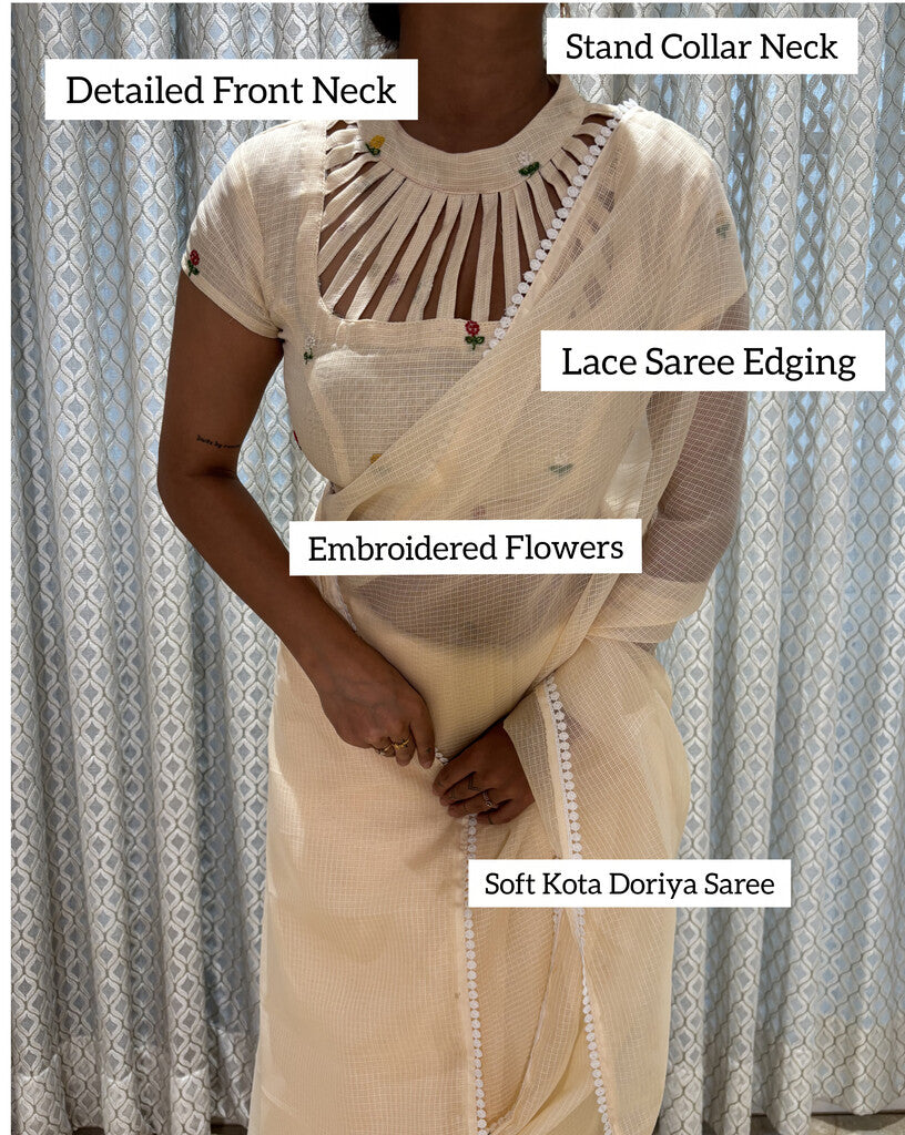 Lorelai Embroidered Kota Saree Blouse