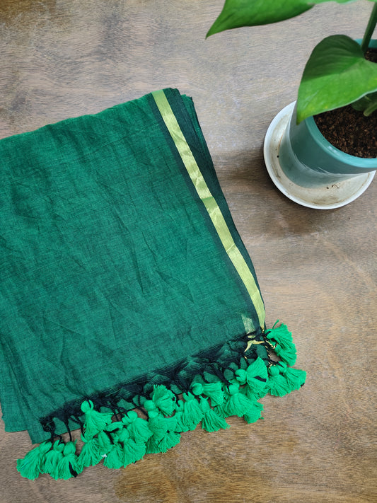 Green Mask Love Mul Saree